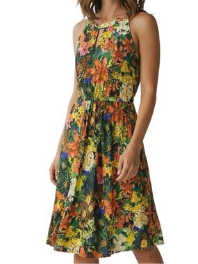 NWOT - Fever London Tropical Floral Cage Neck Dress Size 8